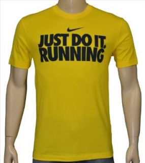 Nike Mens Dri Fit Just Do It Running Shirt Yellow/black