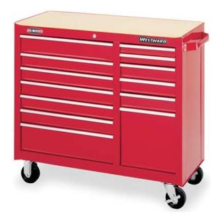 Westward 4FB48 Rolling Cabinet, 41 W, 13 Drawer, Red