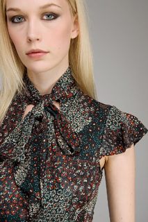 Miss Sixty  Russell Floral Tie Blouse Bodysuit for women