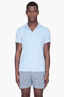 Orlebar Brown Baby Blue Terrycloth Polo for men