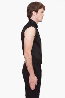 JUUN.J Black Buttondown Vest for men