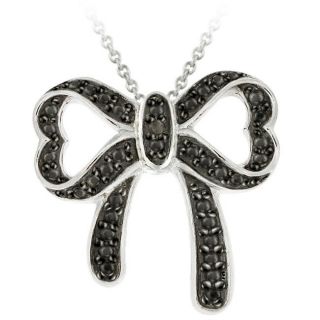 DB Designs Sterling Silver Black Diamond Accent Bow Necklace Today $