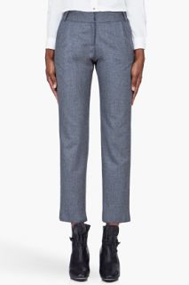 Maison Kitsune Grey Wool High waist Pants for women