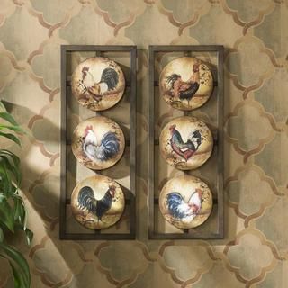 Rooster 2 piece Wall Panel Art