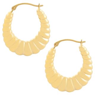 Fremada 14k Yellow Gold Polished Shrimp Hoop Earrings