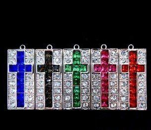 8GB Cubic Stone Cross USB Flash Drive with Necklace,Color