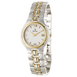 Bulova Mens Bracelet 18k Gold and Stainless Steel Quartz Watch