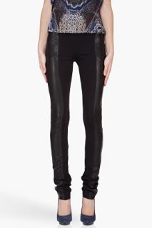 Mandy Coon Leather Trim Blackout Leggings for women