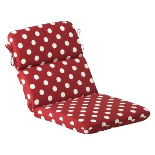 Pillow Perfect Outdoor Red/ White Polka Dot Round Chair Cushion