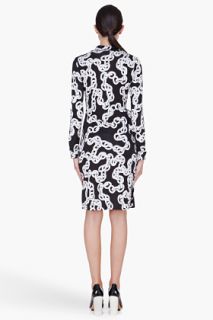 Diane Von Furstenberg Black Chain Print Wrap Dress for women
