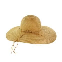 Faddism Womens Tan Flower Straw Sun Hat