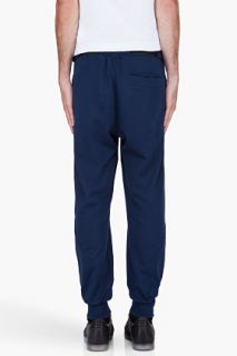 SLVR Navy French Terry Lounge Pants for men