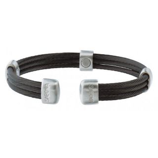 Sabona Trio Cable Black and Silvertone Satin Stainless Steel Magnetic