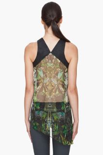 Helmut Lang Leather Trimmed Cicada Tank Top for women