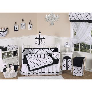 Sweet Jojo Designs Black and White Princess 9 piece Crib Bedding Set