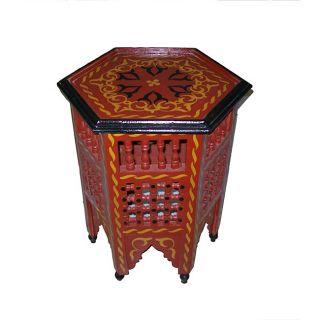 Handpainted Arabesque Wooden End Table (Morocco) Today $214.99