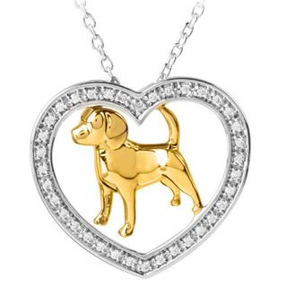 ASPCA Tender Voices Silver 1/6ct TDW Diamond Dog Necklace (I J, I2 I3