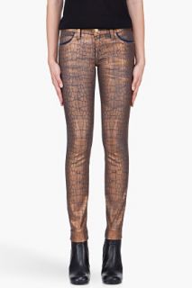 Current/Elliott The Ankle Crocodile Print Jeans for women