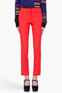 Proenza Schouler Straight Leg Red Wool Pants for women