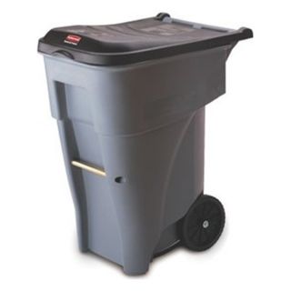 Rubbermaid 9W21 65 Gallon Gray Roll Out Container