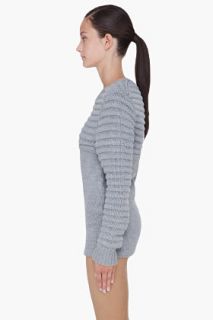 Neil Barrett Grey Thick Tube Knit Sweater for women