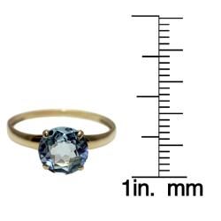 10k Yellow Gold Blue Topaz Solitaire Ring