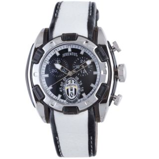 Juventus Mens Black Dial 24 Hour Display Chronograph Leather Quartz