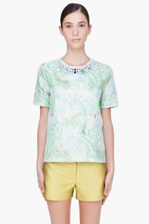 Marni Oversize Mint Green Floral T shirt for women
