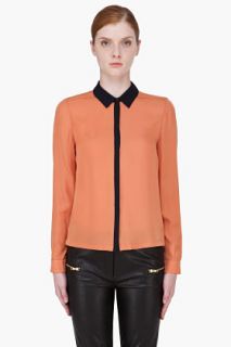 A.L.C. Burnt Orange Silk Gillian Blouse for women