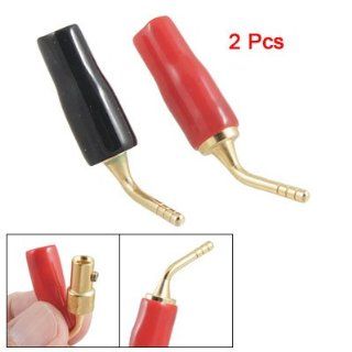 Gino 2 Pcs Screw Type Speaker Cable Angled Bending