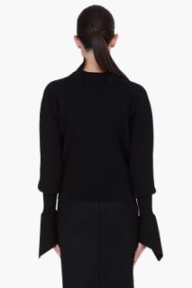 Mugler Black Flared Cuff Sweater for women