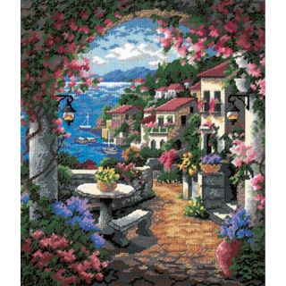 Seaview Hideaway Needlepoint Kit 12X14 Stitched In Thread