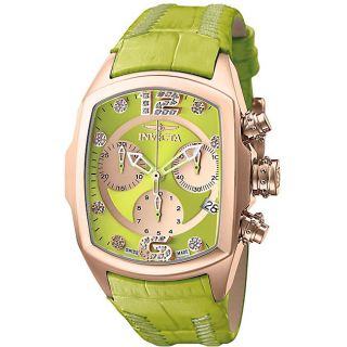 Invicta Womens Lupah Revolution Green Leather Strap Watch