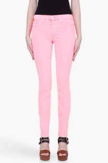 J Brand Neon Pink Coated Jeans for women