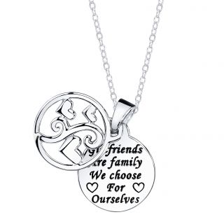 Sterling Silver Girlfriends are family we choose for ourselves Round