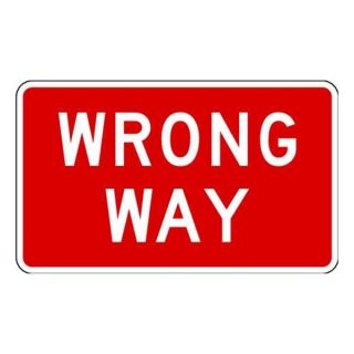 Lyle R5 1A 36HA Traffic Sign, 24 x 36In, WHT/R, Wrong Way