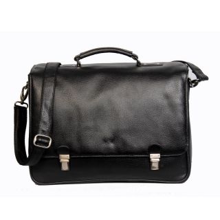 Kozmic Black Pebble Grain Leather Messenger Bag Today $116.99