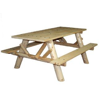 Lakeland Mills CFU232 Cedar Log 6 Foot Picnic Table with