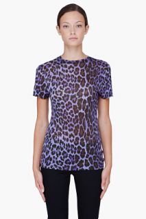 Christopher Kane Purple Leopard Print T shirt for women