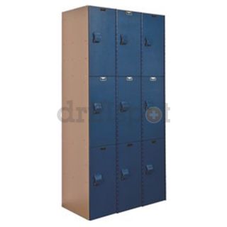 18 x 72 Aquamax 3 Tier 3 Wide Taupe/Blue Plastic Wardrobe Locker