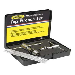 General 165 Tap Wrench Set, Rev, Ratch, 1/4, 1/2 In, 3 Pc