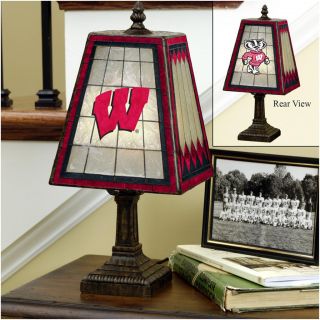 Wisconsin Badgers 14 inch Art Glass Lamp