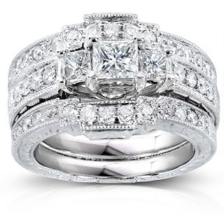 14k White Gold 3/4ct TDW Diamond Bridal Ring Set (H I, I1 I2) Today $