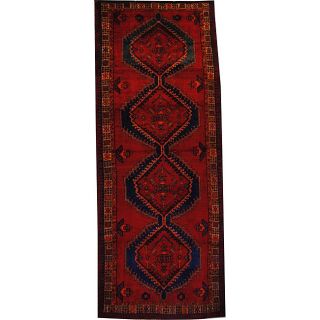 Persian Hand knotted Hamadan Red/ Gold Wool Rug (49 x 1111) Was $