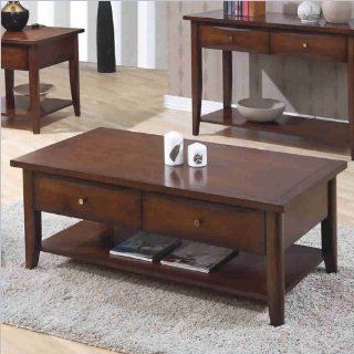 Coffee Table with Storage Drawers in Walnut Finish Home