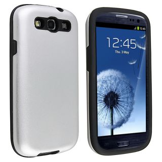 Black/ Silver Hybrid Case for Samsung Galaxy S III