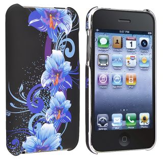 Blue Flower Rubber Coated Case for Apple iPod Touch Generation 2/ 3