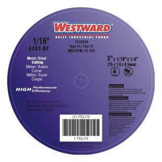 Westward 5XLC0 Abrsv Cut Whl, 3In D, 0.062In T, 1/4In AH