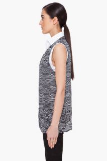 Pierre Balmain Zebra Print Silk Zip Vest for women