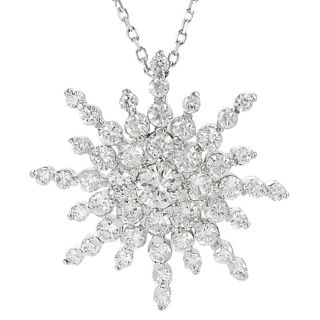 Tressa Silvertone Cubic Zirconia Snowflake Necklace